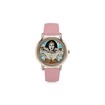 Rose Gold Plated Leather Strap Watch
